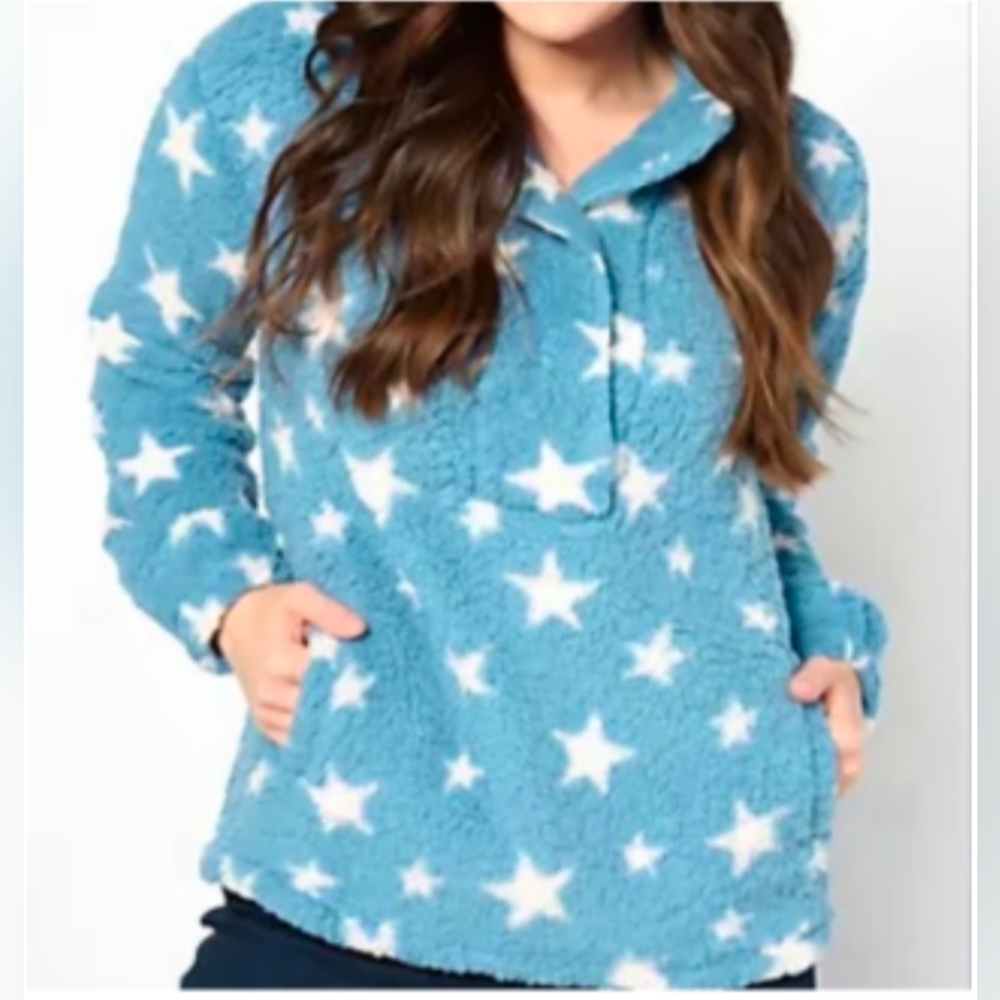 Koolaburra UGG Star Print Fleece Sherpa Hooded Sweater